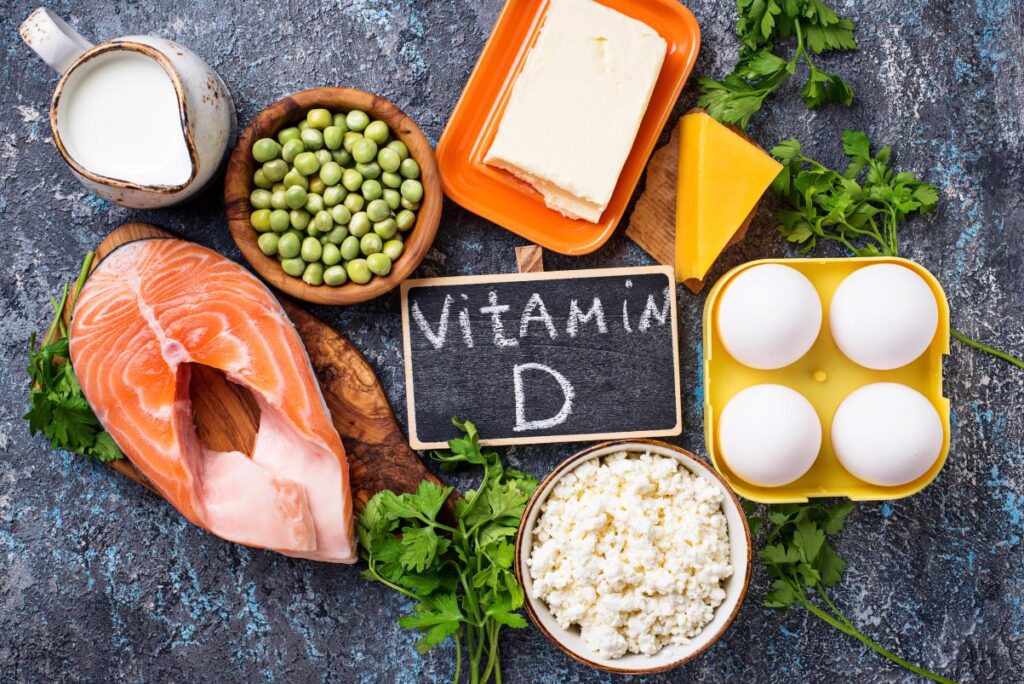 A variety of foods that you can eat for a natural source of vitamin D.